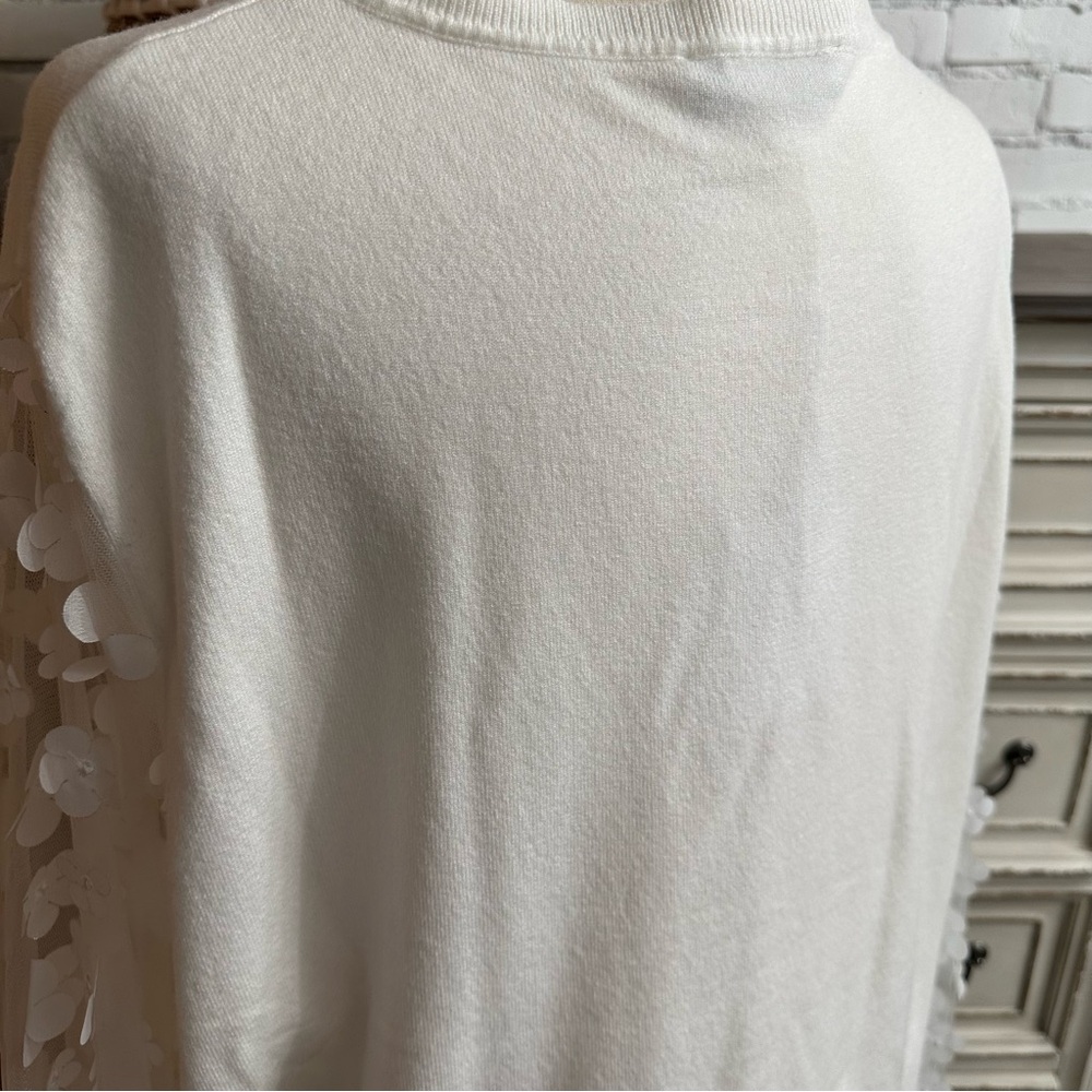 Sioni Milano Eggshell Floral Sheer Sleeve Top size 3X - Picture 9 of 12